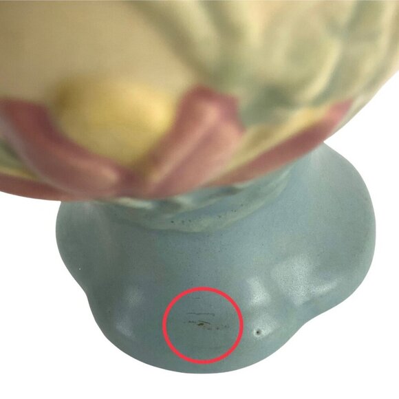 Vintage Hull Art Pottery Vase Magnolia Matte Pink Yellow Green USA Made - Picture 7 of 9